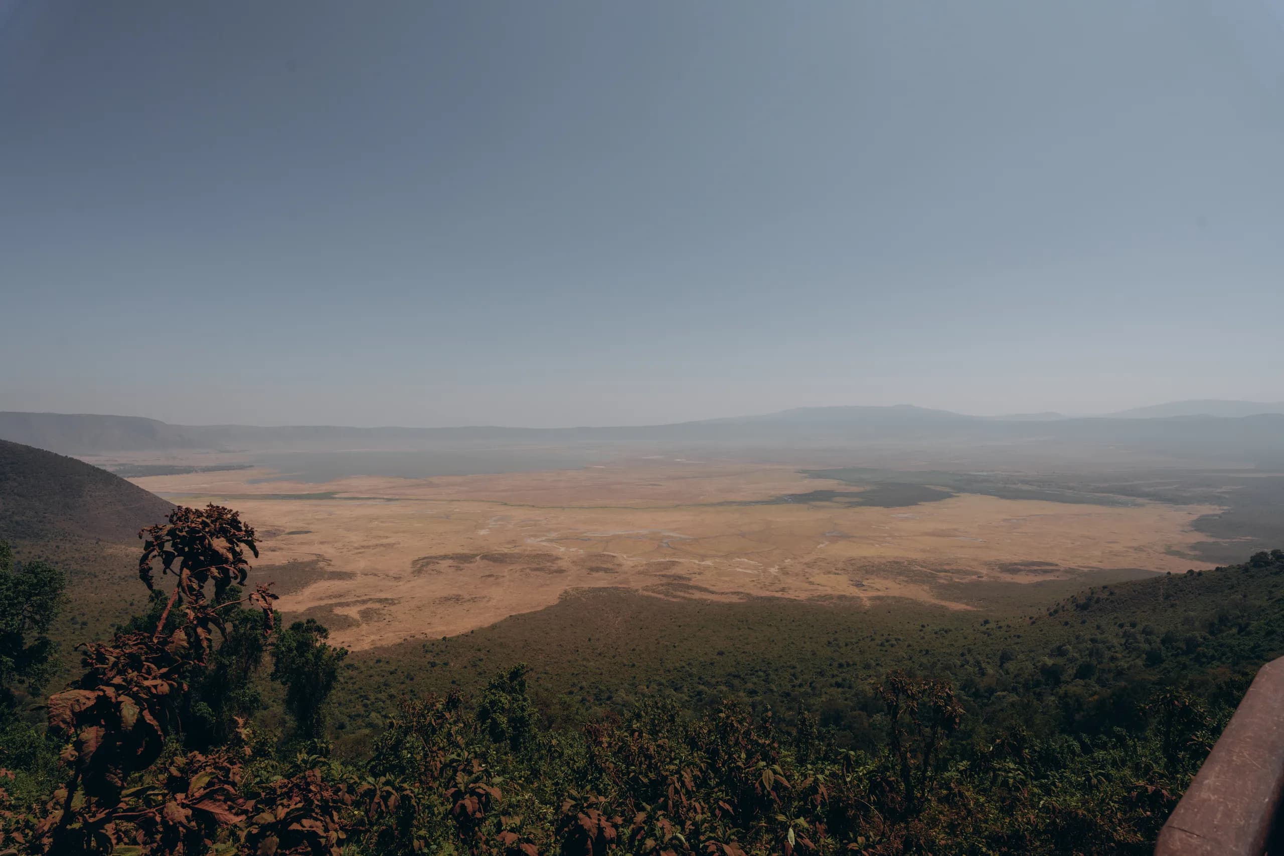 The Ngorongoro Crater floor seen from the rim